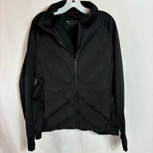 Athleta Inlet Jacket Womens L Black Hybrid Puffer Winter Lightweight Athleisure